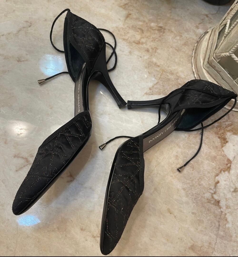 Emporio Armani D’Orsay Heels with wraparound laces Sz 38/8